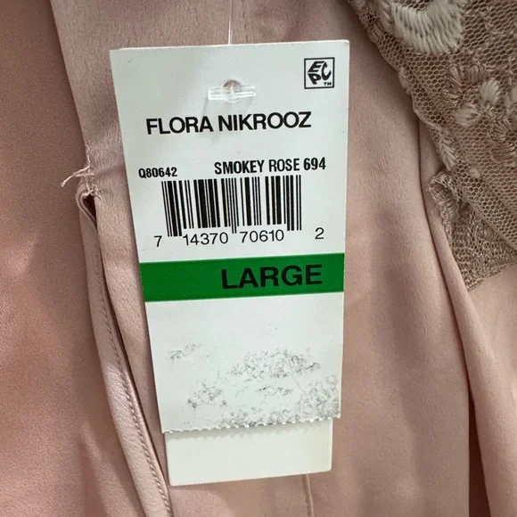 NWT Flora Nikrooz Smokey Rose Satin Robe women’s size Large - Picture 5 of 8